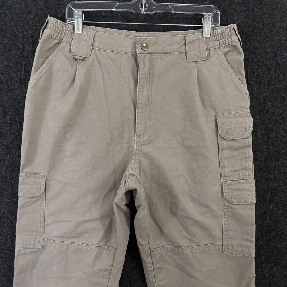 5.11 Tactical Cargo Pants Men's 36x32 Khaki Canvas Utility Relaxed 74251-055